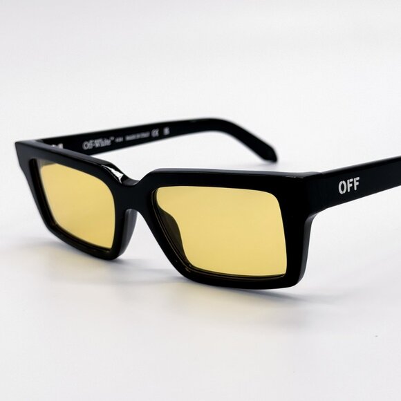 NEW OFF-WHITE OERI13A WARREN 1018 SUNGLASSES UNISEX BLACK SQUARE - Picture 4 of 9